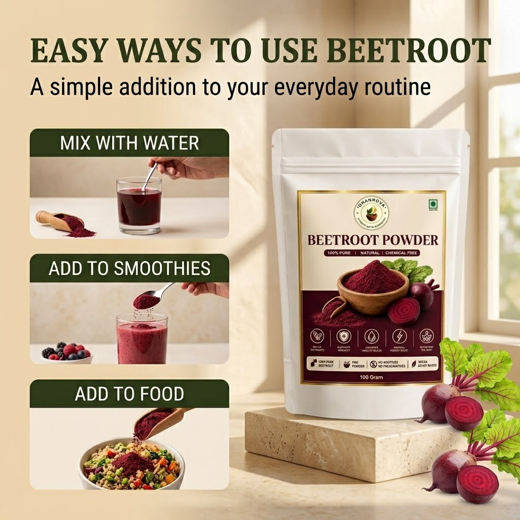DHANROVA Natural Beetroot Powder | 100% Pure | 100g