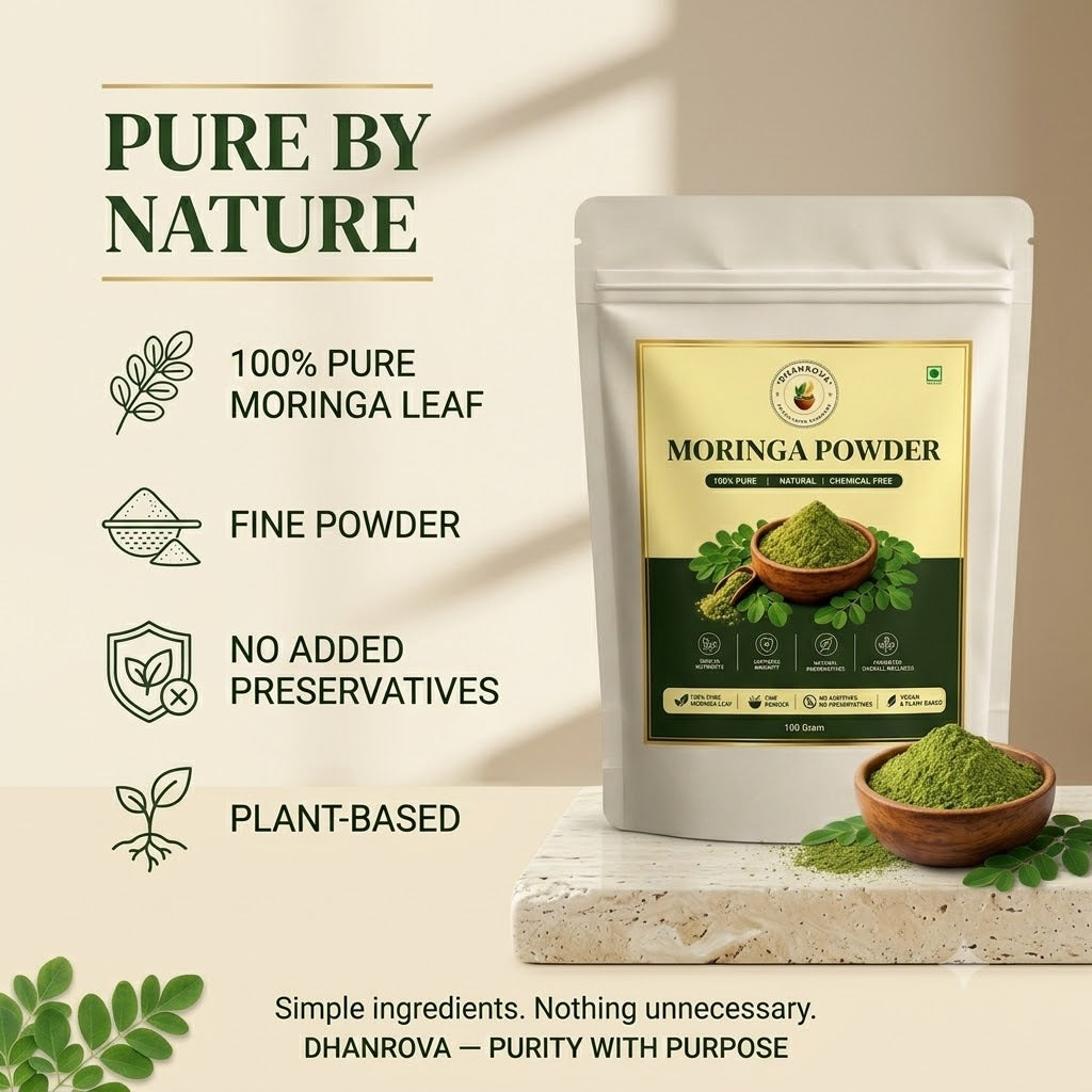 DHANROVA Organic Moringa Powder | 100% Pure | 100g