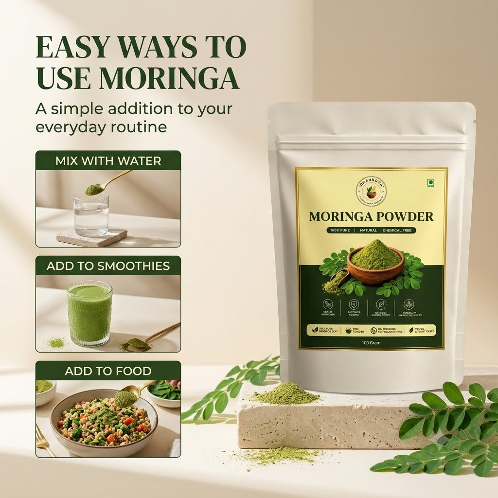 DHANROVA Organic Moringa Powder | 100% Pure | 100g