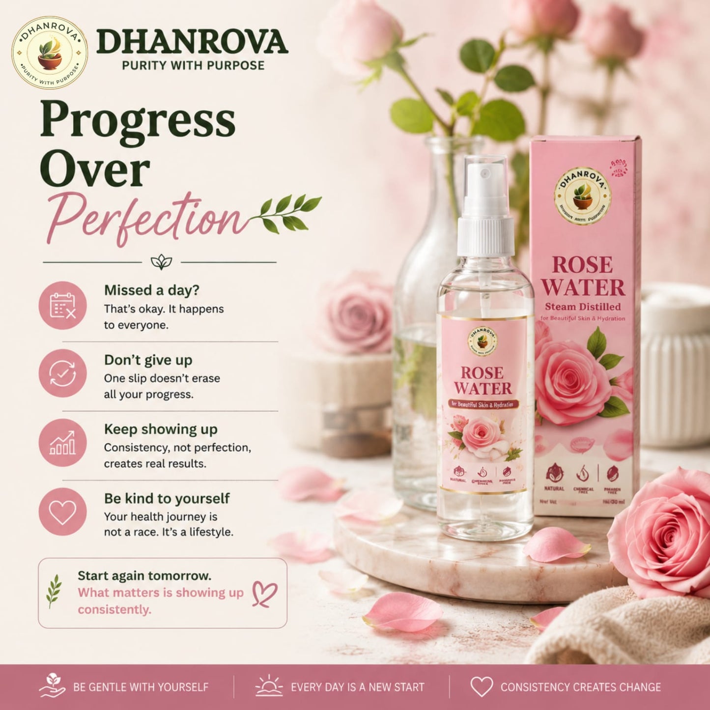DHANROVA Natural Rose Water | 100ml