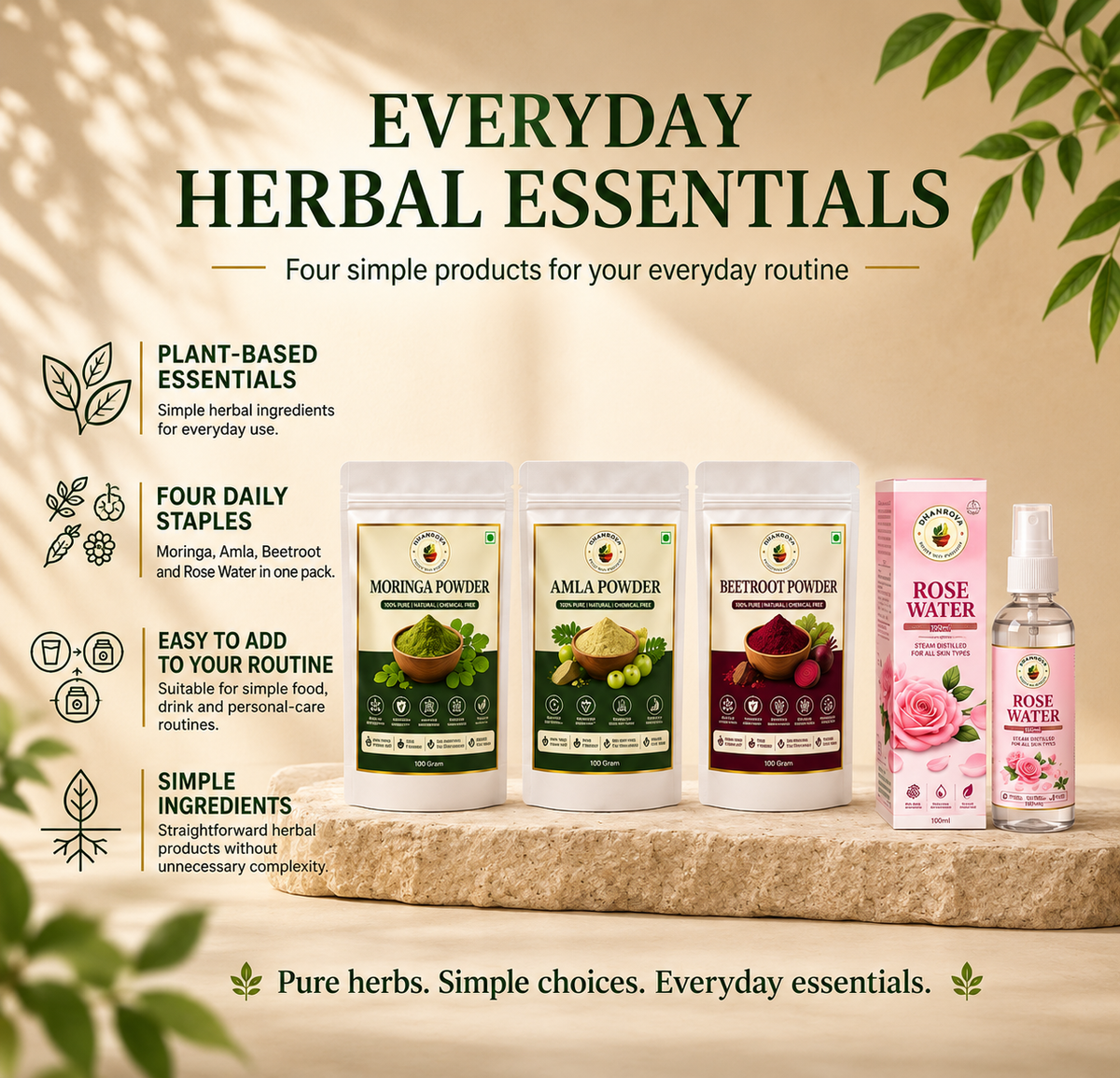Dhanrova Herbal Essentials Pack